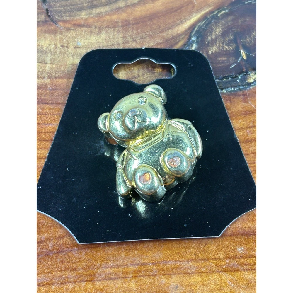 Vintage Small‎ Gold Colored Teddy Bear Lapel Pin